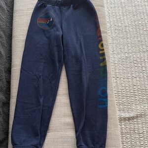 Kids Navy Sweatpants with Rainbow Detail